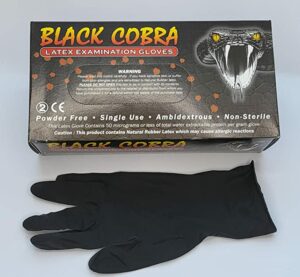 Dr. One Schwarze Latex-Puderfreie Untersuchungshandschuhe 100 Stück
