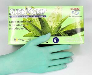 Dr. One Latex Aloe-Vera hautfreundliche/hautpflegend Untersuchungshandschuhe 100 Stück